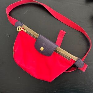 Longchamp Crossbody Bag in Red and Dark Purple